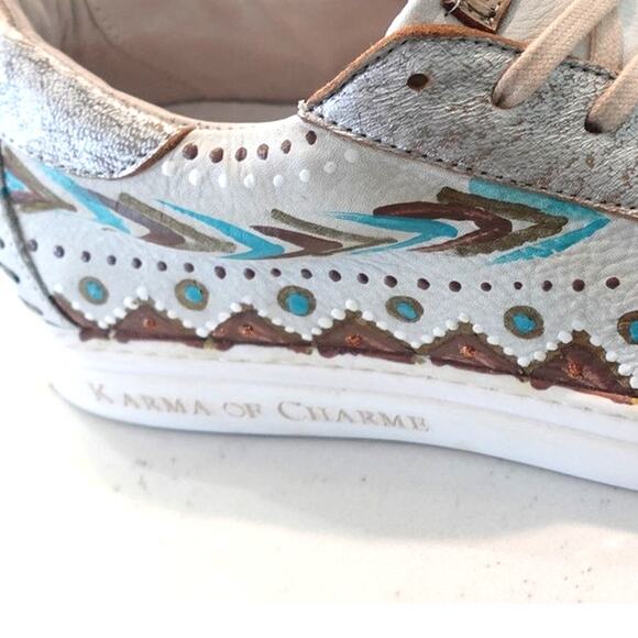 Sundance Karma of Charme Italian Handpainted Leather Sneakers - Picture 10 of 15